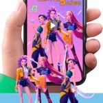 Es momento de sorprender a tus invitados con esta video invitación digital web de kpop demon hunters para cumpleaños, sin o con botones interactivos en la invitación digital.