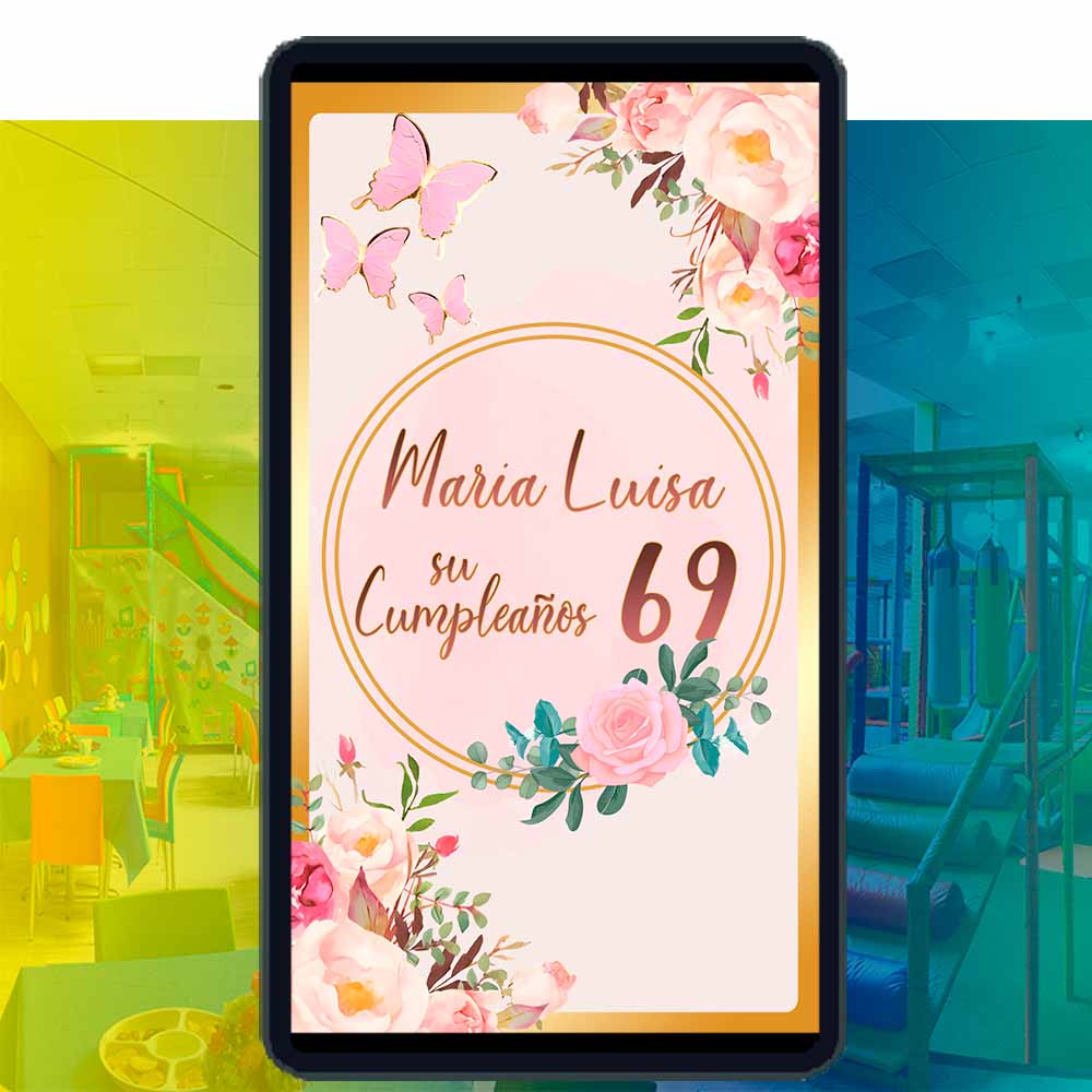 Es momento de sorprender a tus invitados con esta video invitación digital web floral dorado para fiesta temática, sin o con botones interactivos en la invitación digital.