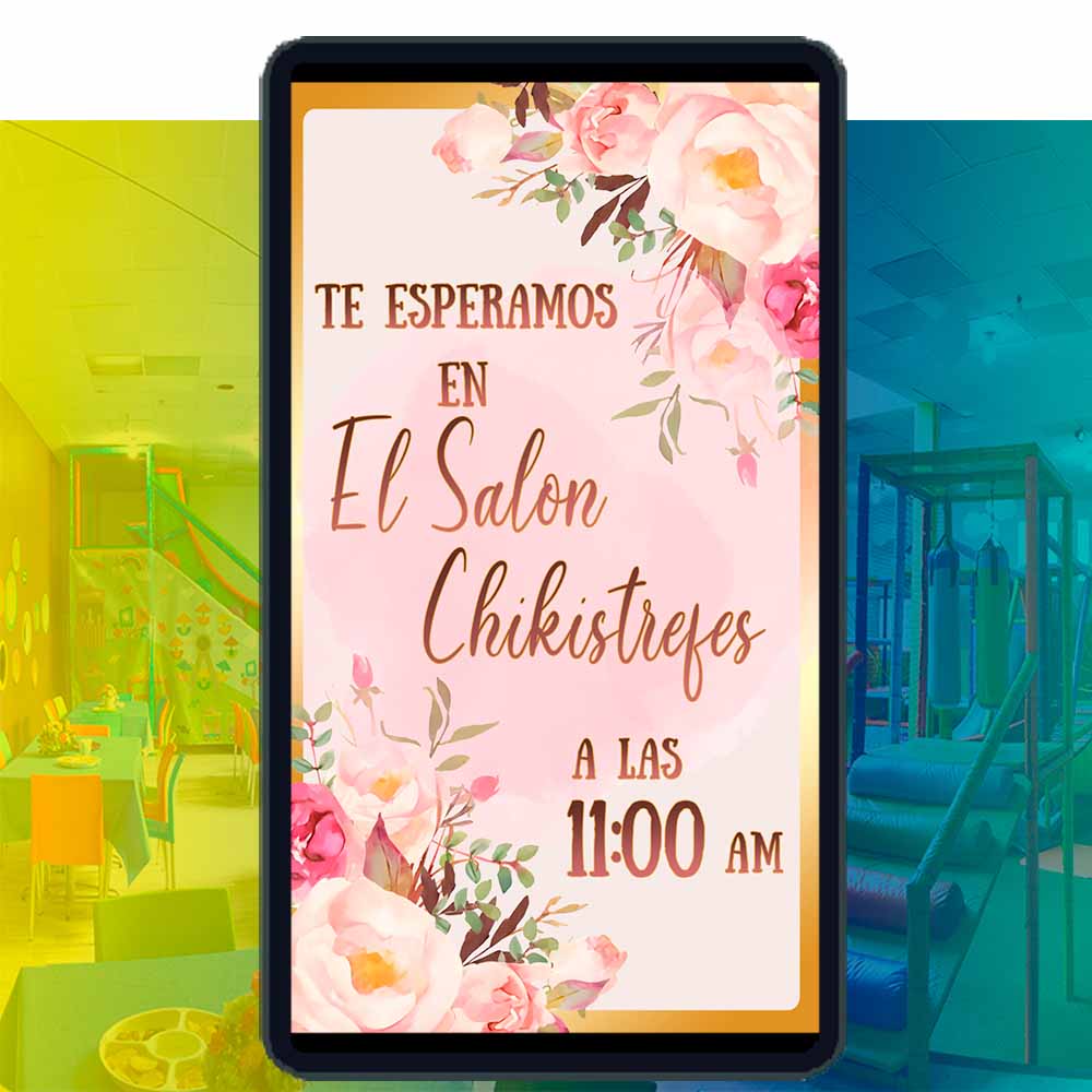 Es momento de sorprender a tus invitados con esta video invitación digital web floral dorado para fiesta temática, sin o con botones interactivos en la invitación digital.