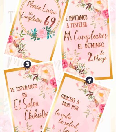 Es momento de sorprender a tus invitados con esta video invitación digital web floral dorado para fiesta temática, sin o con botones interactivos en la invitación digital.
