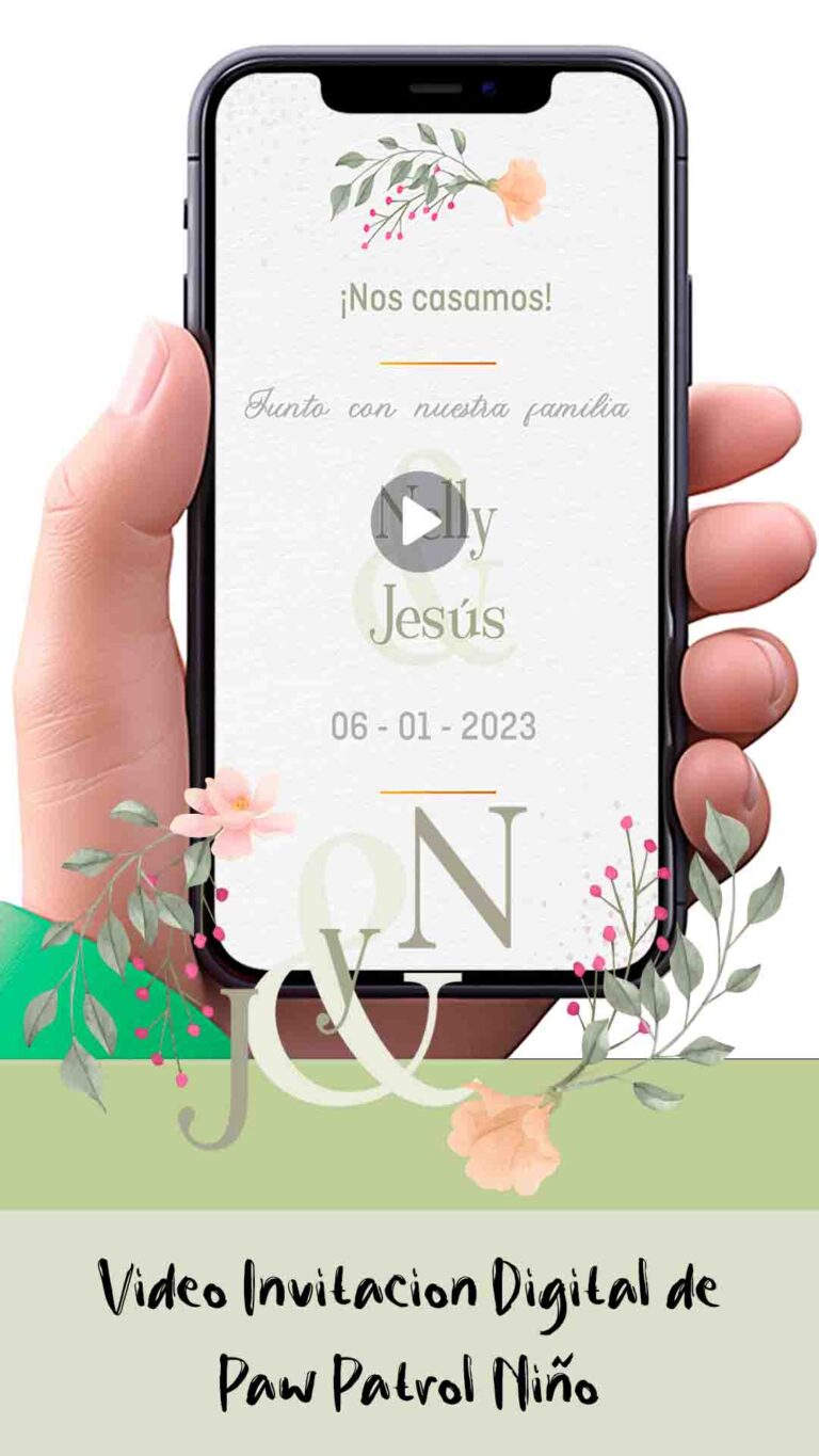 Es momento de sorprender a tus invitados con esta video invitación digital web floral verde dorado para boda, sin o con botones interactivos en la invitación digital.