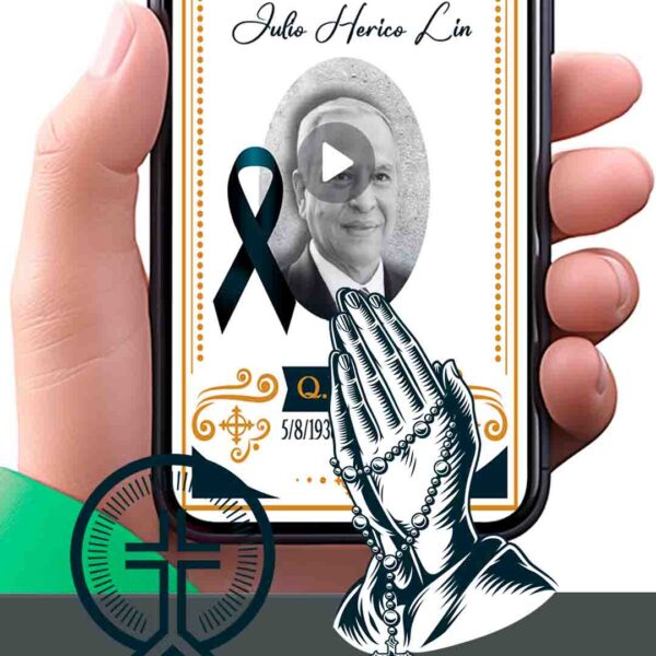 Es momento de sorprender a tus invitados con esta video invitación digital deazul dorado para aniversario luctuoso, sin o con botones interactivos en la invitación digital.