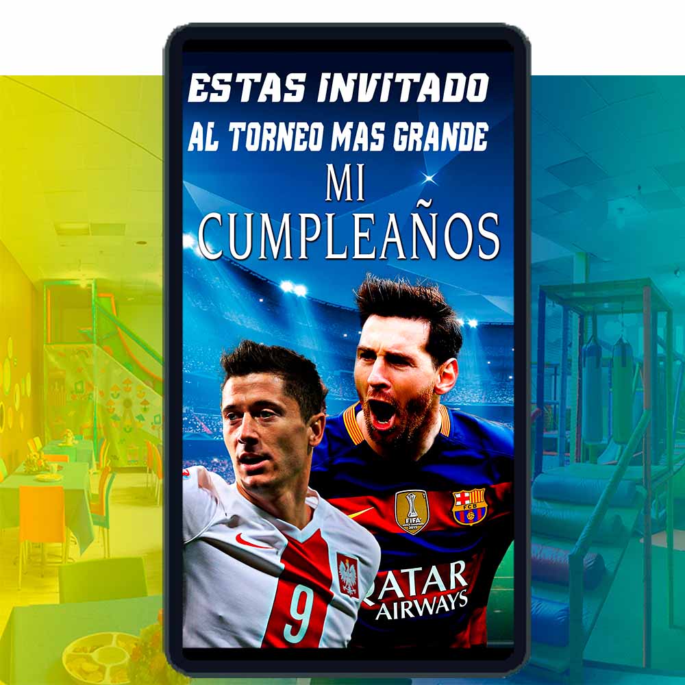 Es momento de sorprender a tus invitados con esta video invitación digital de champions league para cumpleaños, sin o con botones interactivos en la invitación digital.