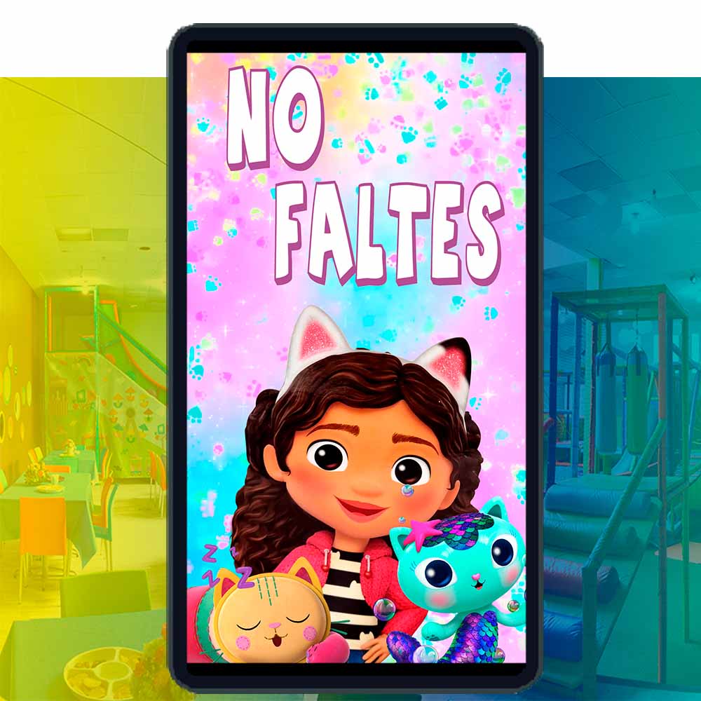 Es momento de sorprender a tus invitados con esta video invitación digital de la casa de muñecas de Gabby para cumpleaños, sin o con botones interactivos en la invitación digital.