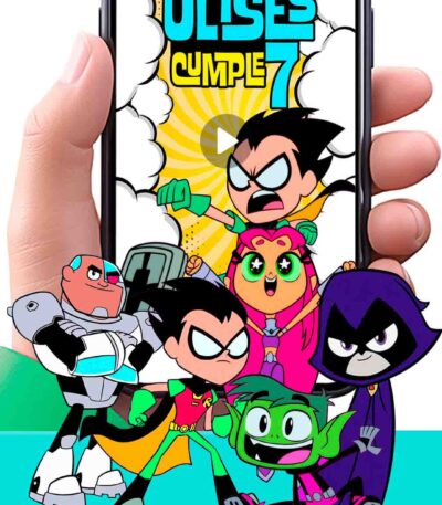 Es momento de sorprender a tus invitados con esta video invitación digital de jóvenes titanes para cumpleaños, sin o con botones interactivos en la invitación digital.