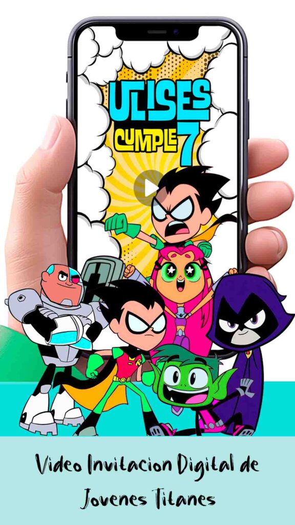 Es momento de sorprender a tus invitados con esta video invitación digital de jóvenes titanes para cumpleaños, sin o con botones interactivos en la invitación digital.
