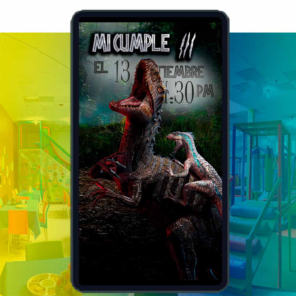 Es momento de sorprender a tus invitados con esta video invitación digital de jurassic world para cumpleaños, sin o con botones interactivos en la invitación digital.