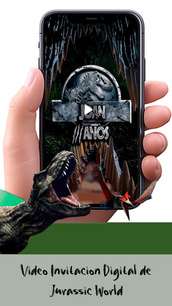 Es momento de sorprender a tus invitados con esta video invitación digital de jurassic world para cumpleaños, sin o con botones interactivos en la invitación digital.