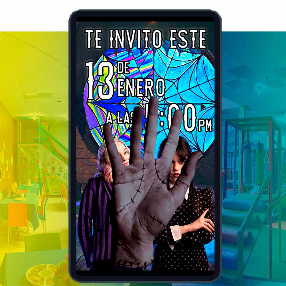 Es momento de sorprender a tus invitados con esta video invitación digital de merlina para cumpleaños, sin o con botones interactivos en la invitación digital.