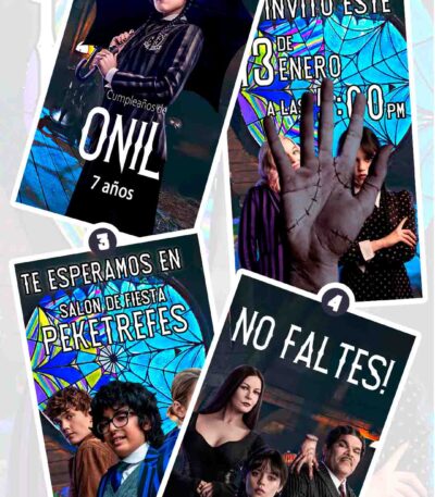 Es momento de sorprender a tus invitados con esta video invitación digital de merlina para cumpleaños, sin o con botones interactivos en la invitación digital.