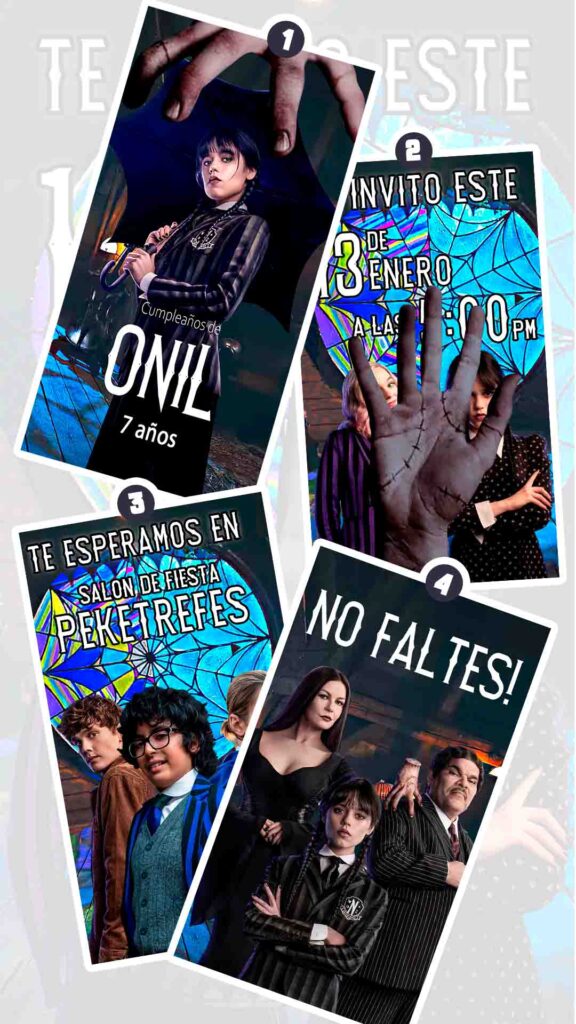 Es momento de sorprender a tus invitados con esta video invitación digital de merlina para cumpleaños, sin o con botones interactivos en la invitación digital.