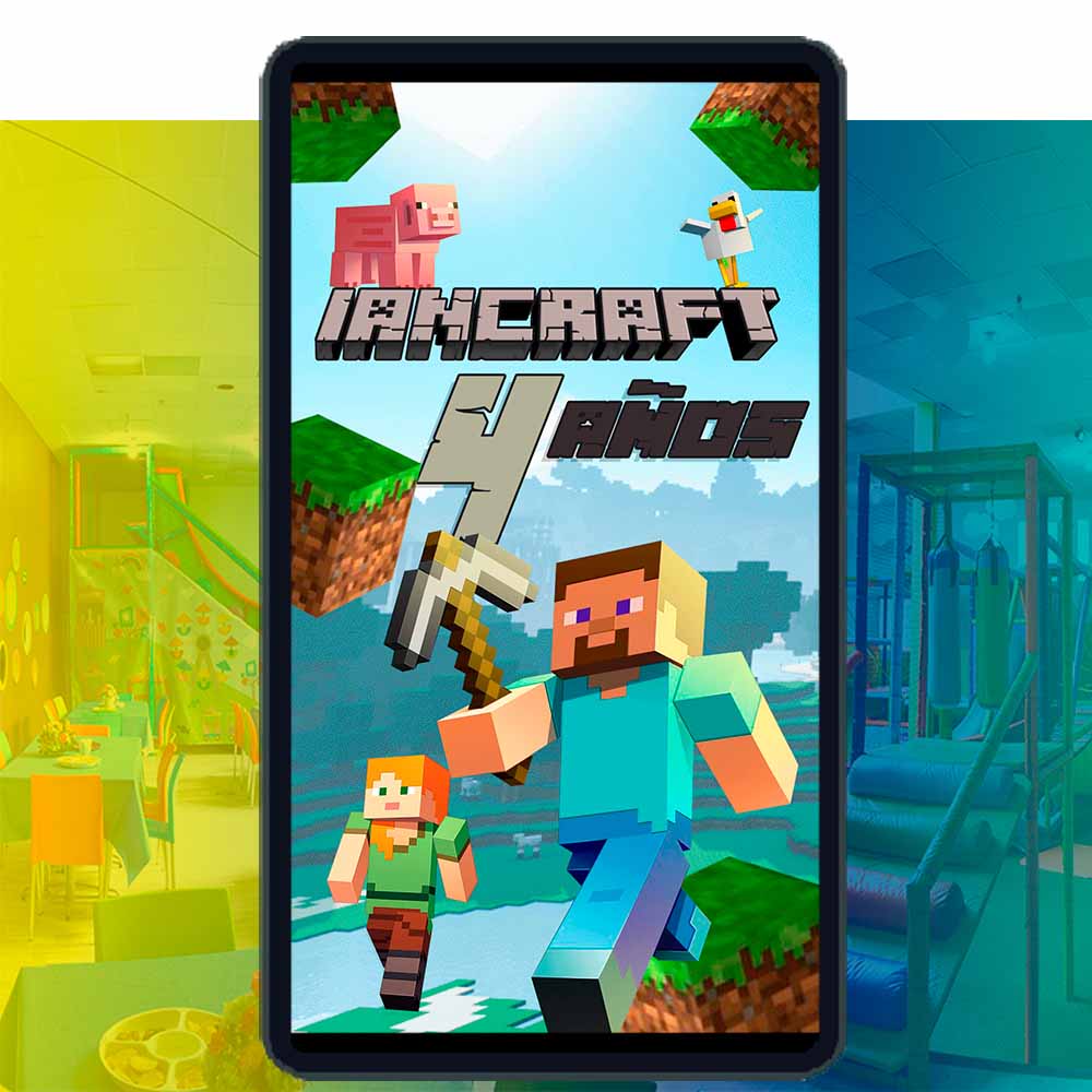 Es momento de sorprender a tus invitados con esta video invitación digital de minecraft para cumpleaños, sin o con botones interactivos en la invitación digital.