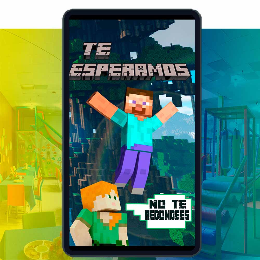 Es momento de sorprender a tus invitados con esta video invitación digital de minecraft para cumpleaños, sin o con botones interactivos en la invitación digital.