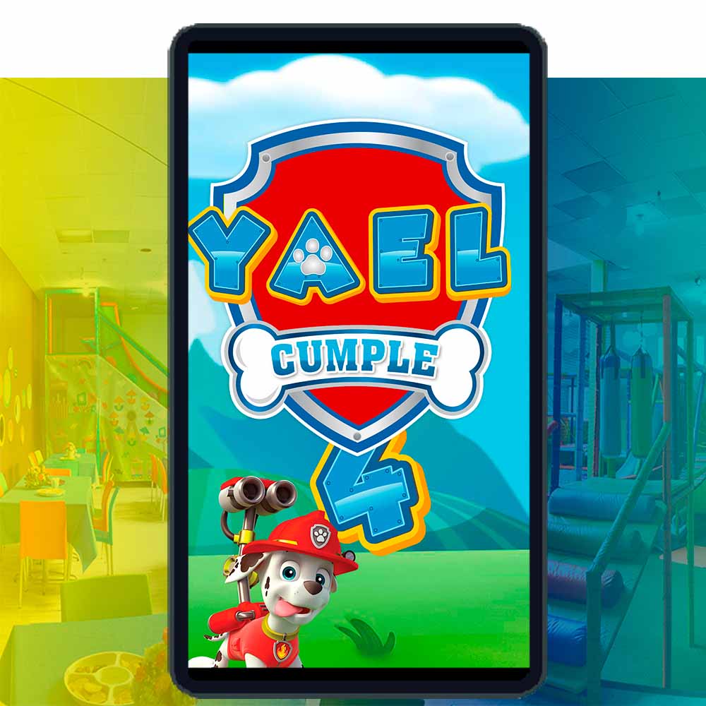 Es momento de sorprender a tus invitados con esta video invitación digital web de paw patrol niño para cumpleaños, sin o con botones interactivos en la invitación digital.