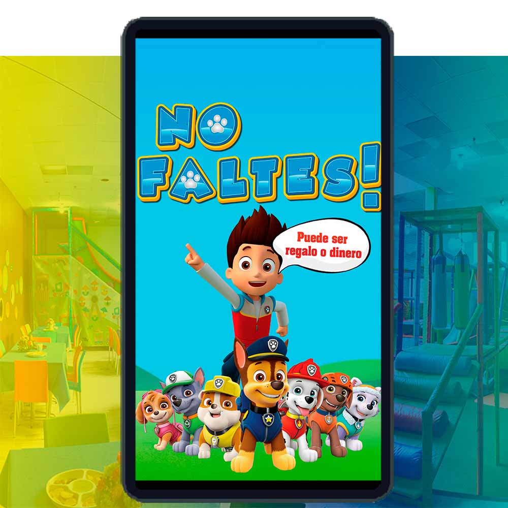 Es momento de sorprender a tus invitados con esta video invitación digital web de paw patrol niño para cumpleaños, sin o con botones interactivos en la invitación digital.