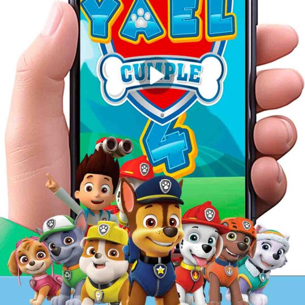Es momento de sorprender a tus invitados con esta video invitación digital web de paw patrol niño para cumpleaños, sin o con botones interactivos en la invitación digital.