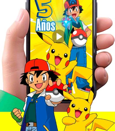 Es momento de sorprender a tus invitados con esta video invitación digital web de pokémon para cumpleaños, sin o con botones interactivos en la invitación digital.