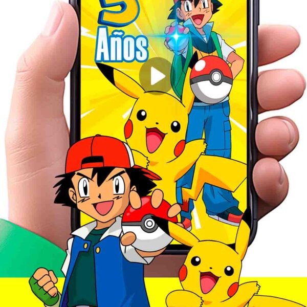 Es momento de sorprender a tus invitados con esta video invitación digital web de pokémon para cumpleaños, sin o con botones interactivos en la invitación digital.