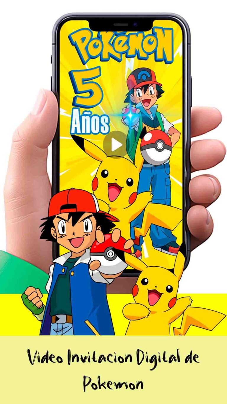 Es momento de sorprender a tus invitados con esta video invitación digital web de pokémon para cumpleaños, sin o con botones interactivos en la invitación digital.