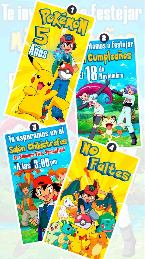 Es momento de sorprender a tus invitados con esta video invitación digital web de pokémon para cumpleaños, sin o con botones interactivos en la invitación digital.
