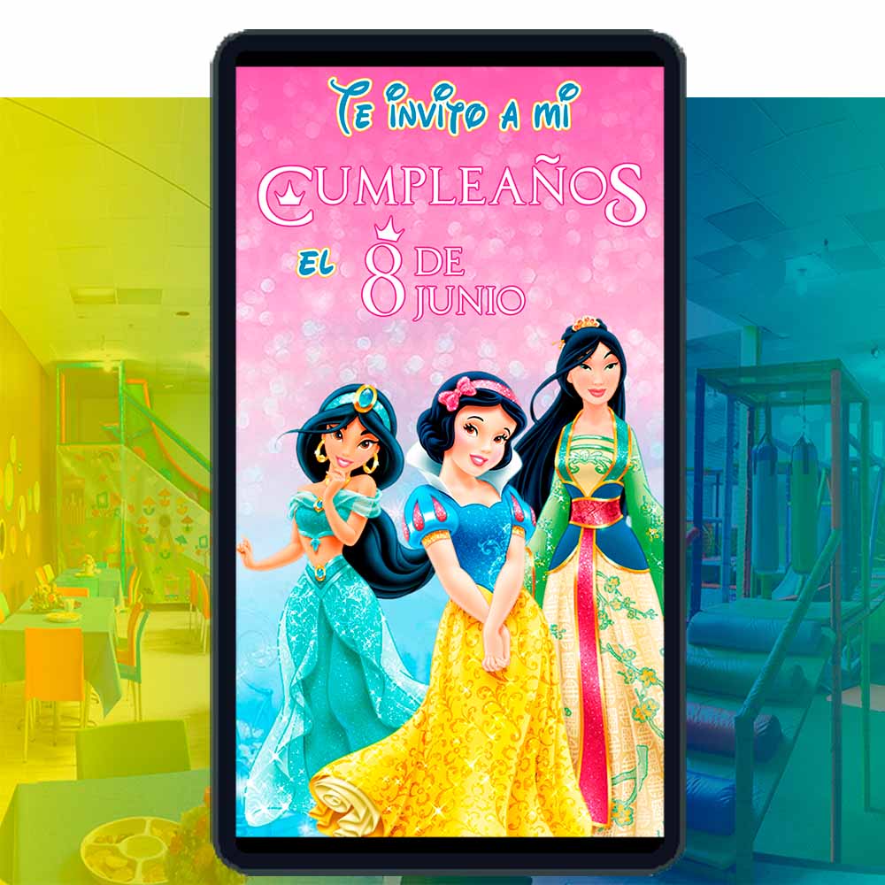 Es momento de sorprender a tus invitados con esta video invitación digital web de princesas clásicas de disney para cumpleaños, sin o con botones interactivos en la invitación digital.