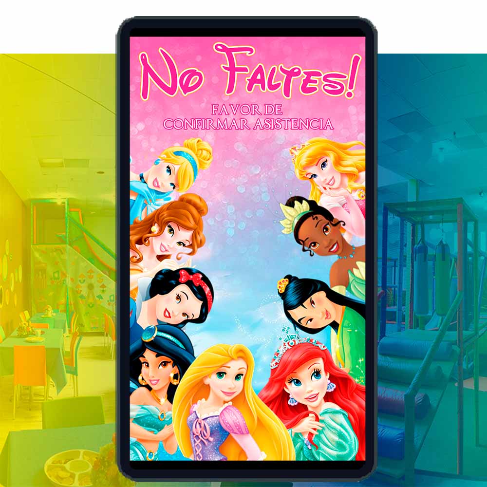 Es momento de sorprender a tus invitados con esta video invitación digital web de princesas clásicas de disney para cumpleaños, sin o con botones interactivos en la invitación digital.