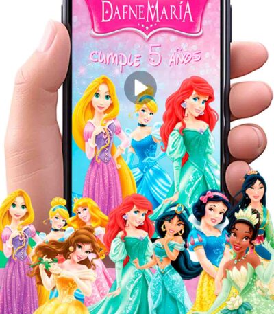 Es momento de sorprender a tus invitados con esta video invitación digital web de princesas clásicas de disney para cumpleaños, sin o con botones interactivos en la invitación digital.