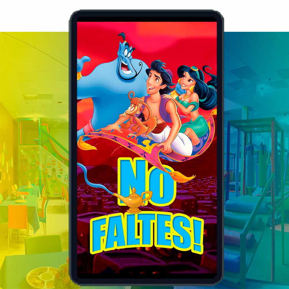 Es momento de sorprender a tus invitados con esta video invitación digital de Jazmín de Aladdín para cumpleaños, sin o con botones interactivos en la invitación digital.