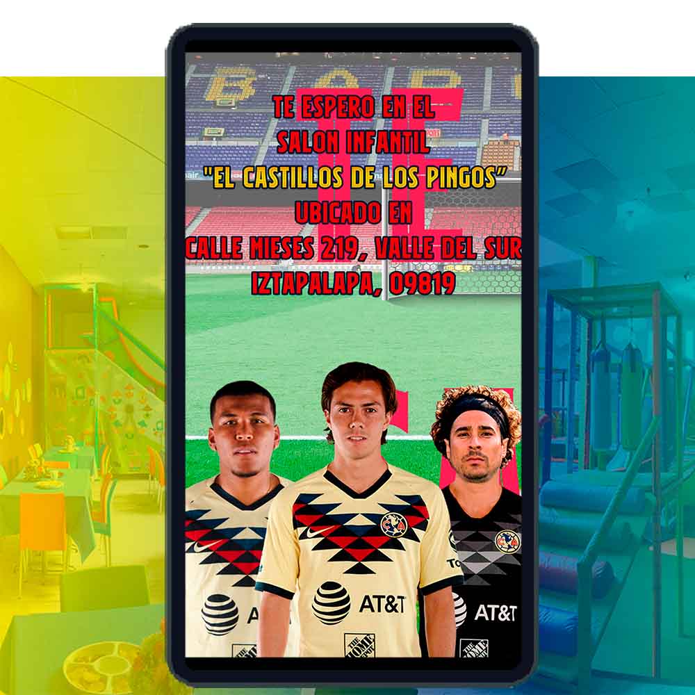 Es momento de sorprender a tus invitados con esta video invitación digital de América campeón 2019 para Cumpleaños, sin o con botones interactivos en la invitación digital.