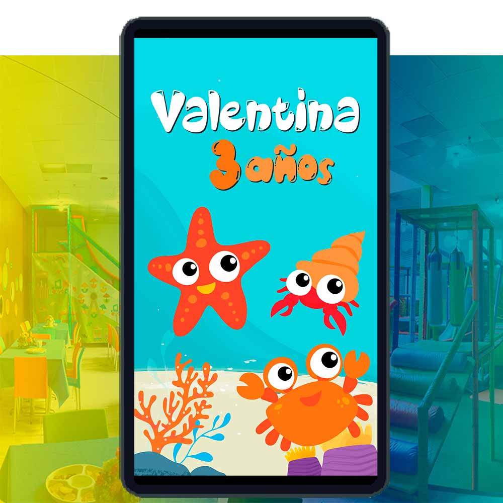 Es momento de sorprender a tus invitados con esta video invitación digital de animales de animales marinos bebés para cumpleaños, sin o con botones interactivos en la invitación digital.