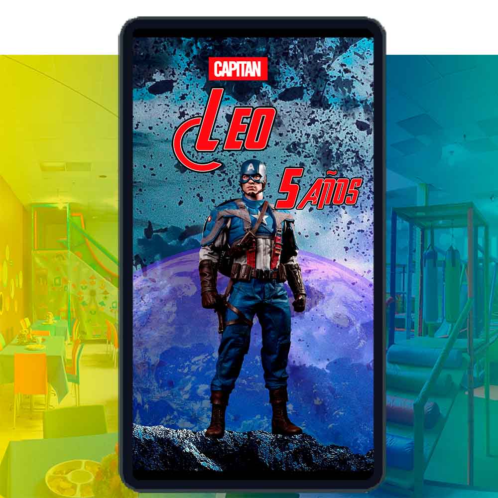 Es momento de sorprender a tus invitados con esta video invitación digital de avengers capitán américa para cumpleaños, sin o con botones interactivos en la invitación digital.
