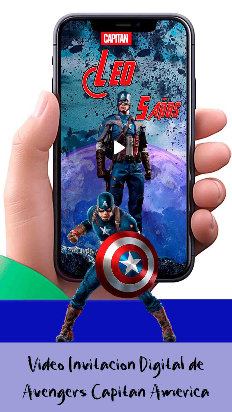 Es momento de sorprender a tus invitados con esta video invitación digital de avengers capitán américa para cumpleaños, sin o con botones interactivos en la invitación digital.