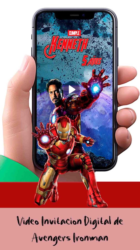 Es momento de sorprender a tus invitados con esta video invitación digital de iroman avengers para cumpleaños, sin o con botones interactivos en la invitación digital.