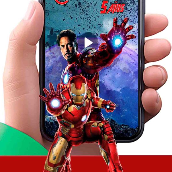 Es momento de sorprender a tus invitados con esta video invitación digital de iroman avengers para cumpleaños, sin o con botones interactivos en la invitación digital.