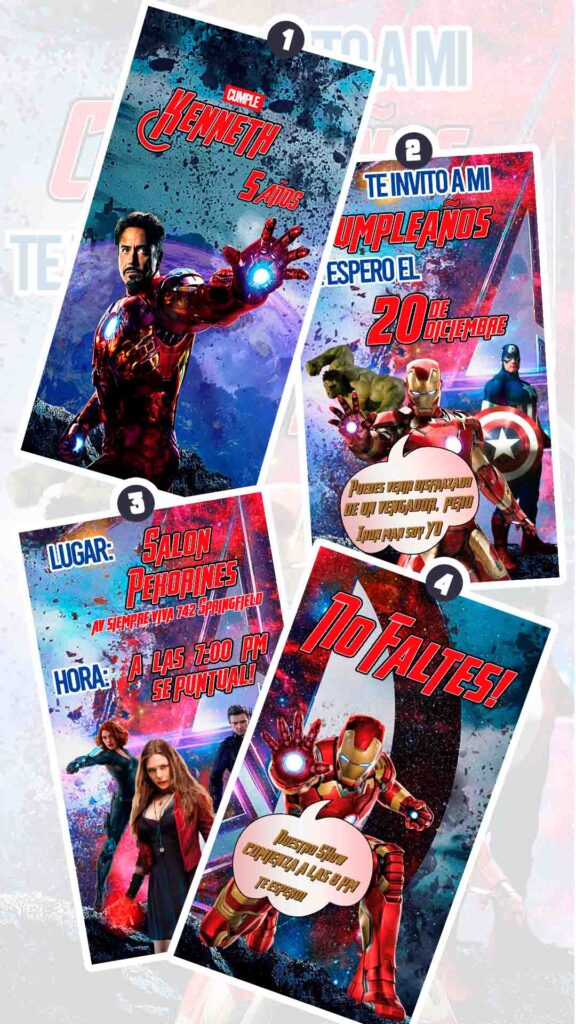 Es momento de sorprender a tus invitados con esta video invitación digital de iroman avengers para cumpleaños, sin o con botones interactivos en la invitación digital.