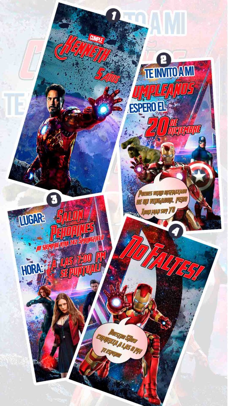 Es momento de sorprender a tus invitados con esta video invitación digital de iroman avengers para cumpleaños, sin o con botones interactivos en la invitación digital.