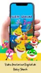 Es momento de sorprender a tus invitados con esta video invitación digital de baby shark amarillo para cumpleaños, sin o con botones interactivos en la invitación digital.