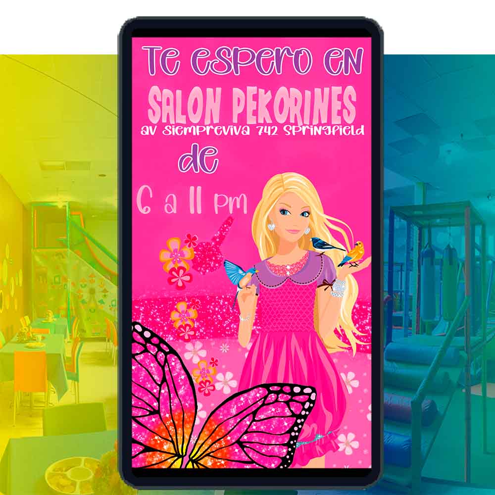 Es momento de sorprender a tus invitados con esta video invitación digital de barbie clásica para cumpleaños, sin o con botones interactivos en la invitación digital.