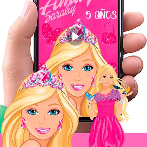 Es momento de sorprender a tus invitados con esta video invitación digital de barbie clásica para cumpleaños, sin o con botones interactivos en la invitación digital.