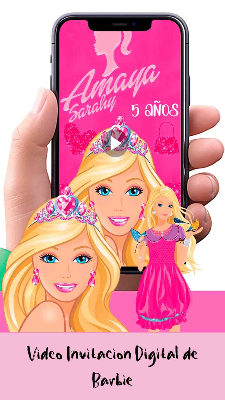 Es momento de sorprender a tus invitados con esta video invitación digital de barbie clásica para cumpleaños, sin o con botones interactivos en la invitación digital.