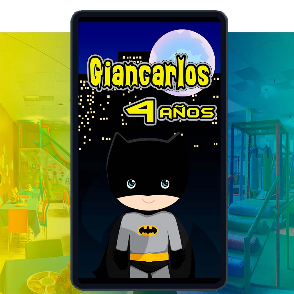 Es momento de sorprender a tus invitados con esta video invitación digital de batman niño para cumpleaños, sin o con botones interactivos en la invitación digital.