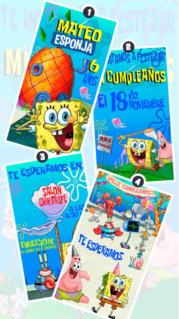 Es momento de sorprender a tus invitados con esta video invitación digital de bob esponja para cumpleaños, sin o con botones interactivos en la invitación digital.