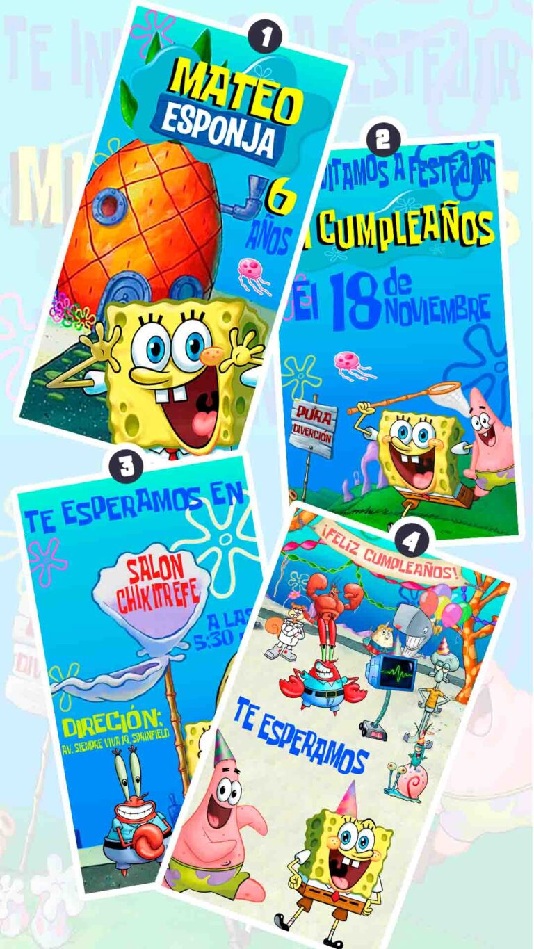 Es momento de sorprender a tus invitados con esta video invitación digital de bob esponja para cumpleaños, sin o con botones interactivos en la invitación digital.
