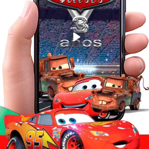 Es momento de sorprender a tus invitados con esta video invitación digital de cars para cumpleaños, sin o con botones interactivos en la invitación digital.