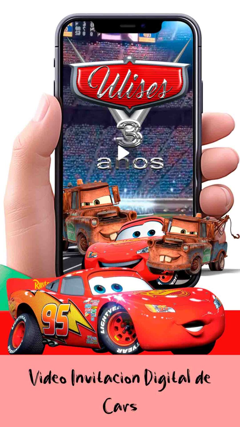 Es momento de sorprender a tus invitados con esta video invitación digital de cars para cumpleaños, sin o con botones interactivos en la invitación digital.