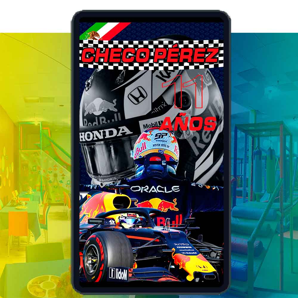 Es momento de sorprender a tus invitados con esta video invitación digital de checo perez para cumpleaños, sin o con botones interactivos en la invitación digital.