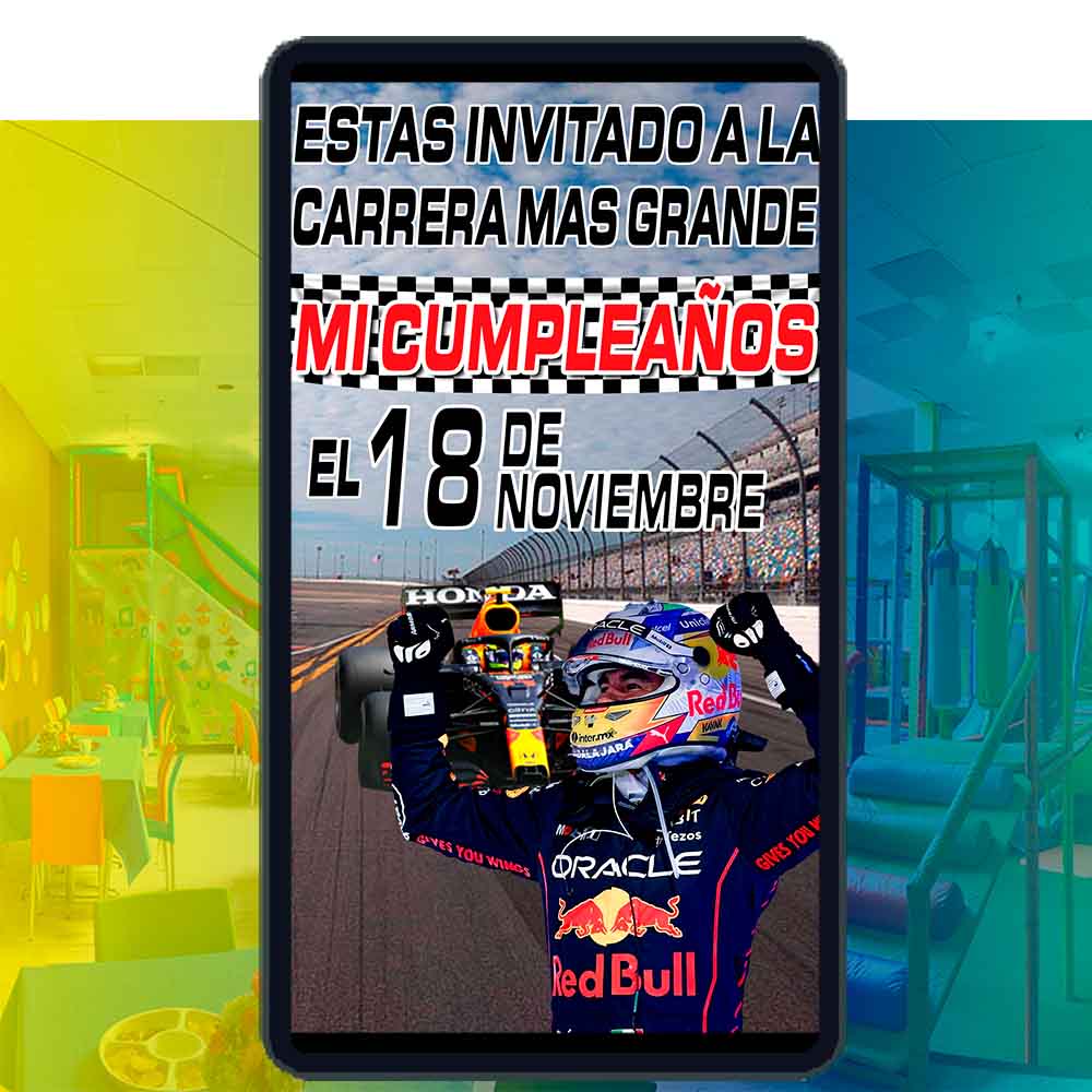 Es momento de sorprender a tus invitados con esta video invitación digital de checo perez para cumpleaños, sin o con botones interactivos en la invitación digital.