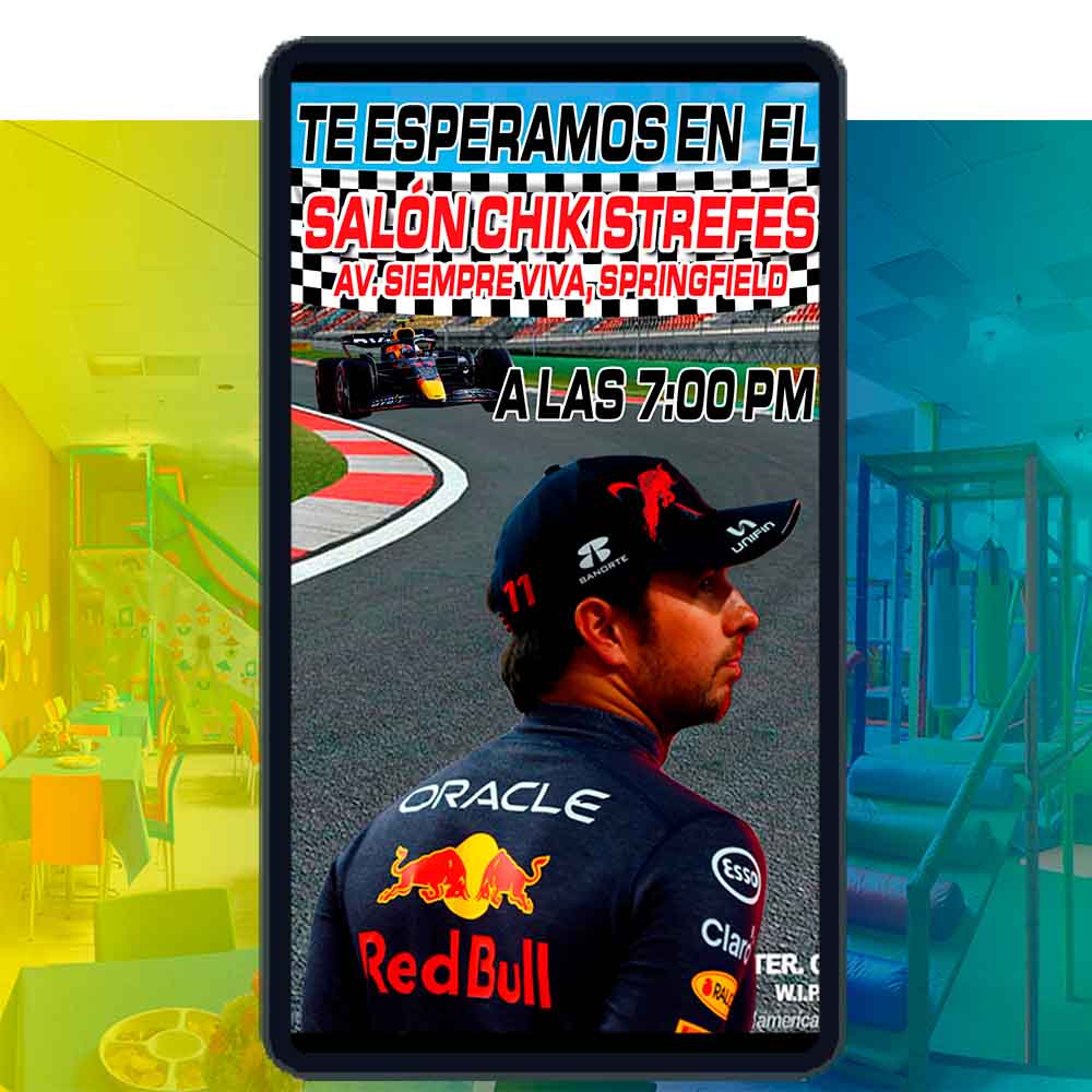 Es momento de sorprender a tus invitados con esta video invitación digital de checo perez para cumpleaños, sin o con botones interactivos en la invitación digital.