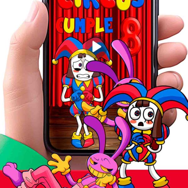Es momento de sorprender a tus invitados con esta video invitación digital de circo digital para cumpleaños, sin o con botones interactivos en la invitación digital.