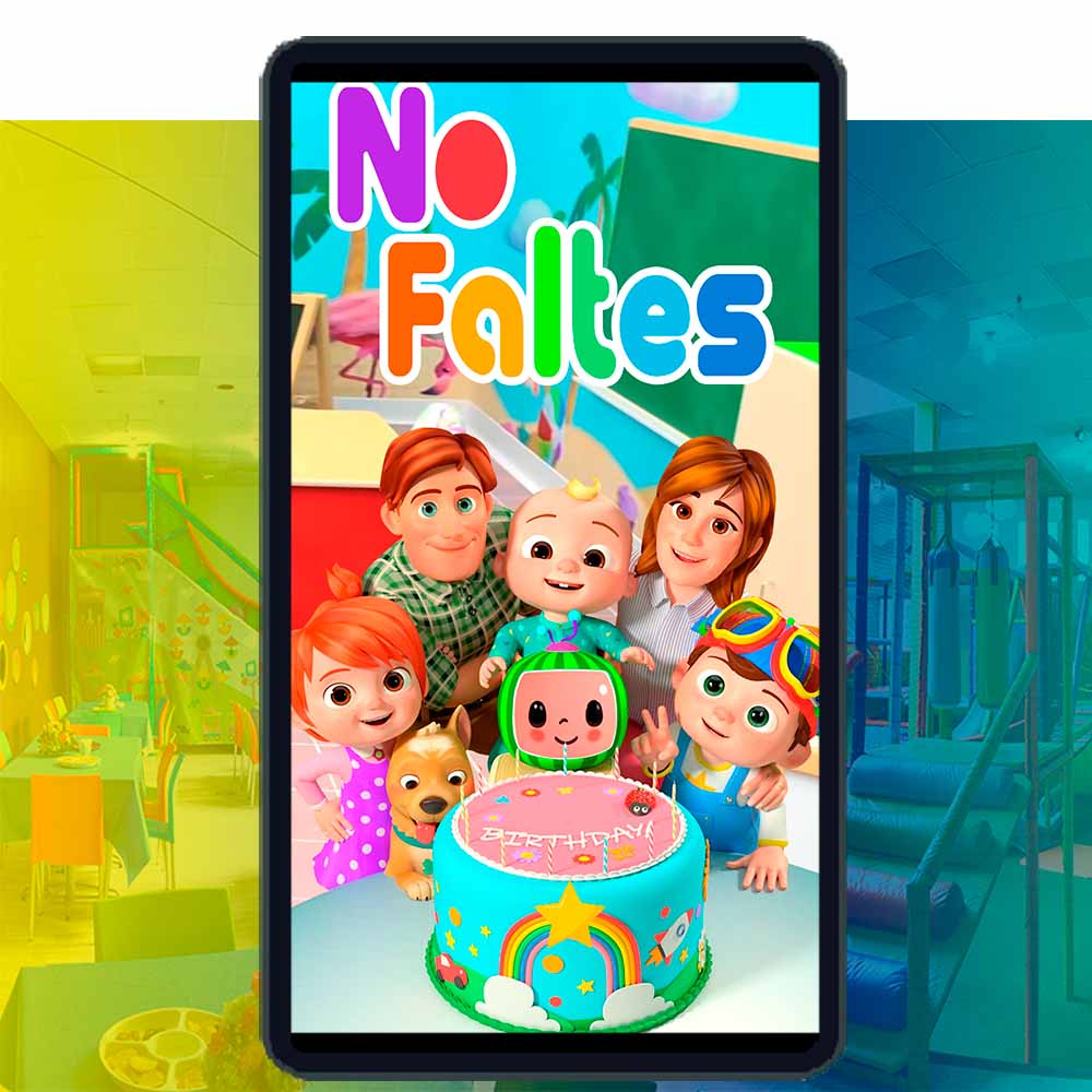 Es momento de sorprender a tus invitados con esta video invitación digital de cocomelon para cumpleaños, sin o con botones interactivos en la invitación digital.